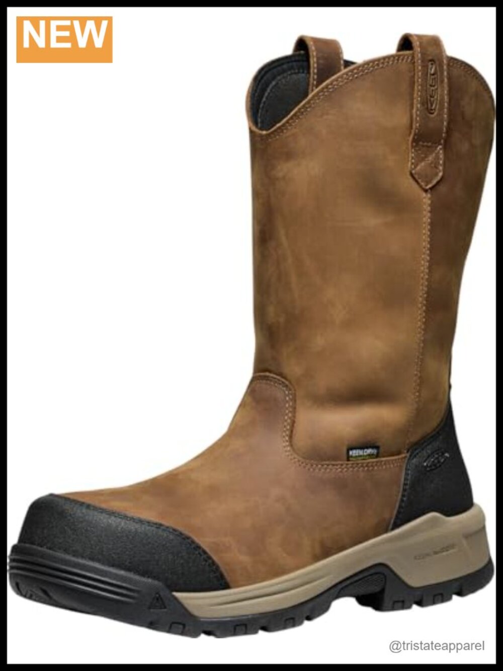 Composite Toe Waterproof Leather Work Boot Pull On Industrial Construction